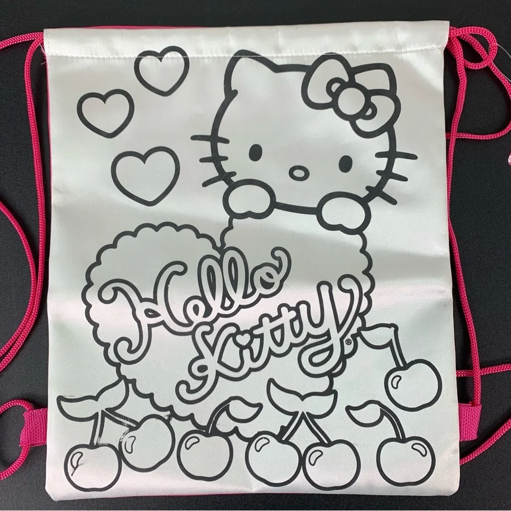 NWT Sanrio “Hello Kitty” Doodle Drawstring Bag.